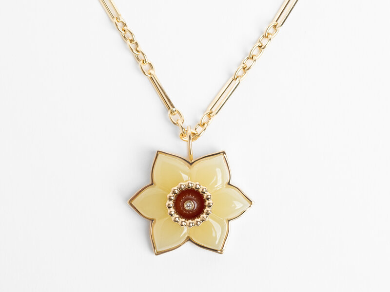 BRENT NEALE DAFFODIL PENDANT NECKLACE