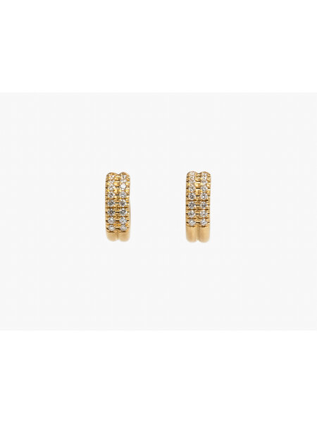 IRENE NEUWIRTH DOUBLE PAVE DIAMOND HUGGIES