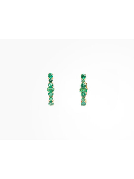 ILEANA MAKRI SPREAD OVAL EMERALD RIVULET HOOPS