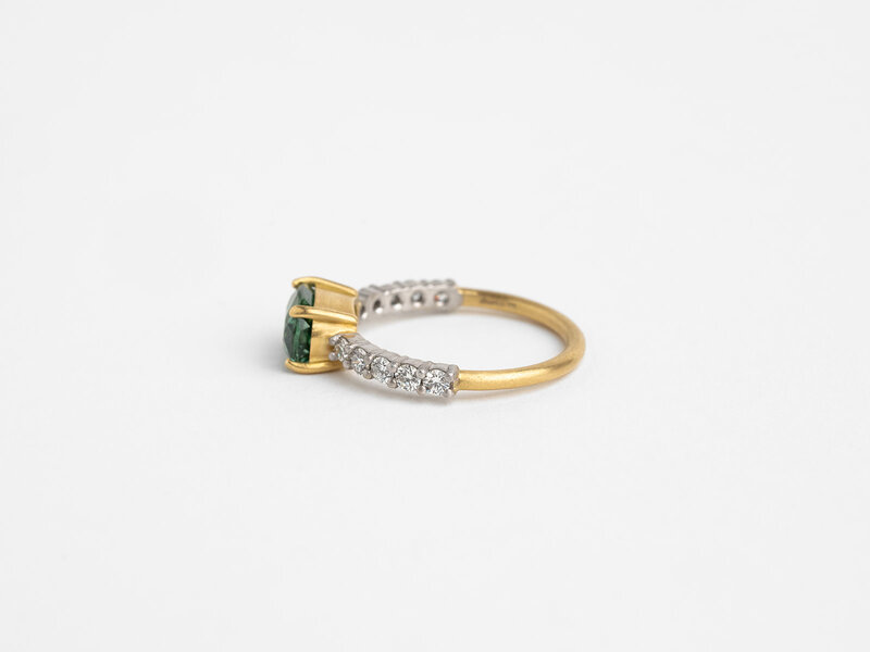 IRENE NEUWIRTH INDICOLITE TOURMALINE TENNIS RING