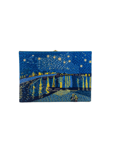 Van Gogh Black Strapped – Designer Clutch Bags