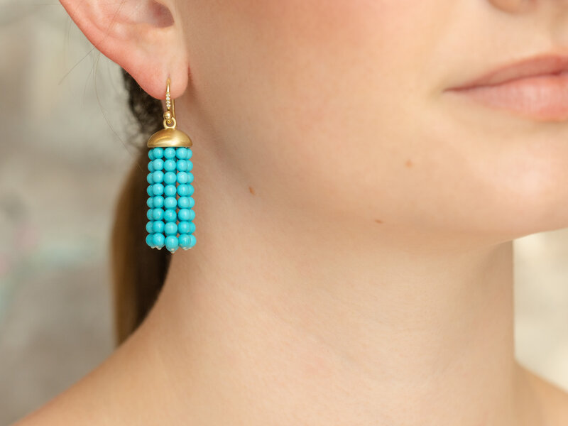 IRENE NEUWIRTH SHORT TASSEL EARRINGS