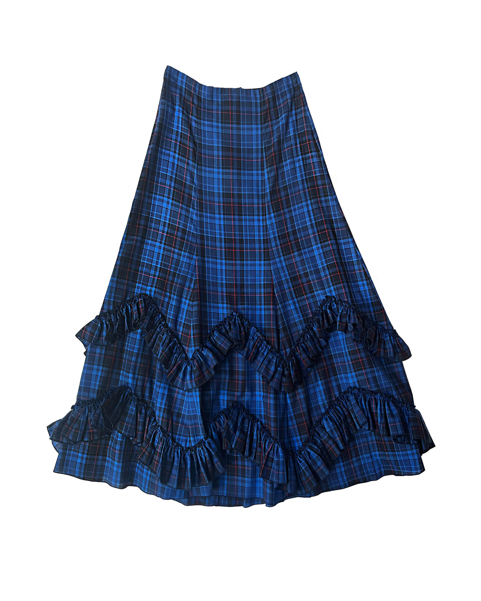 THE VAMPIRE'S WIFE COTTON TARTAN MIDI PLEATED SKIRT - Capitol