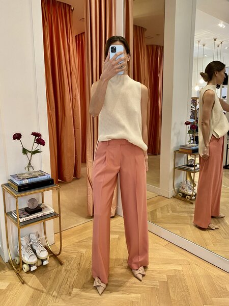 ANOTHER TOMORROW RELAXED WIDE LEG PANT