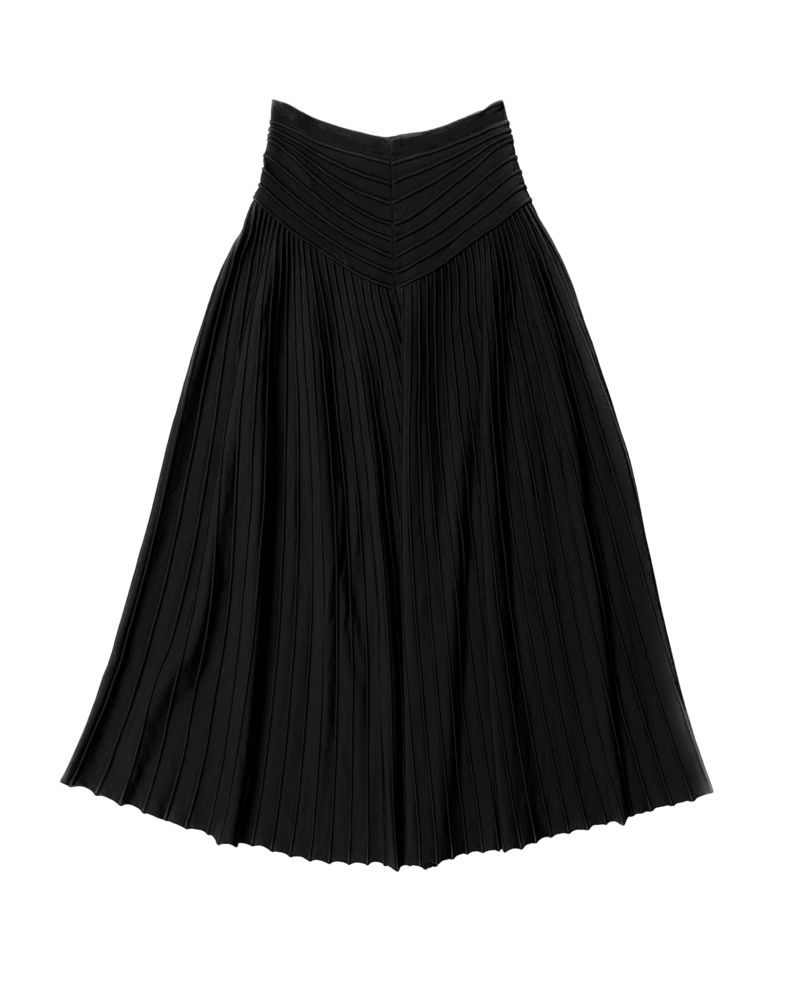 ALAIA HIGH WAISTED RIBBED SCULPT MIDI SKIRT - Capitol