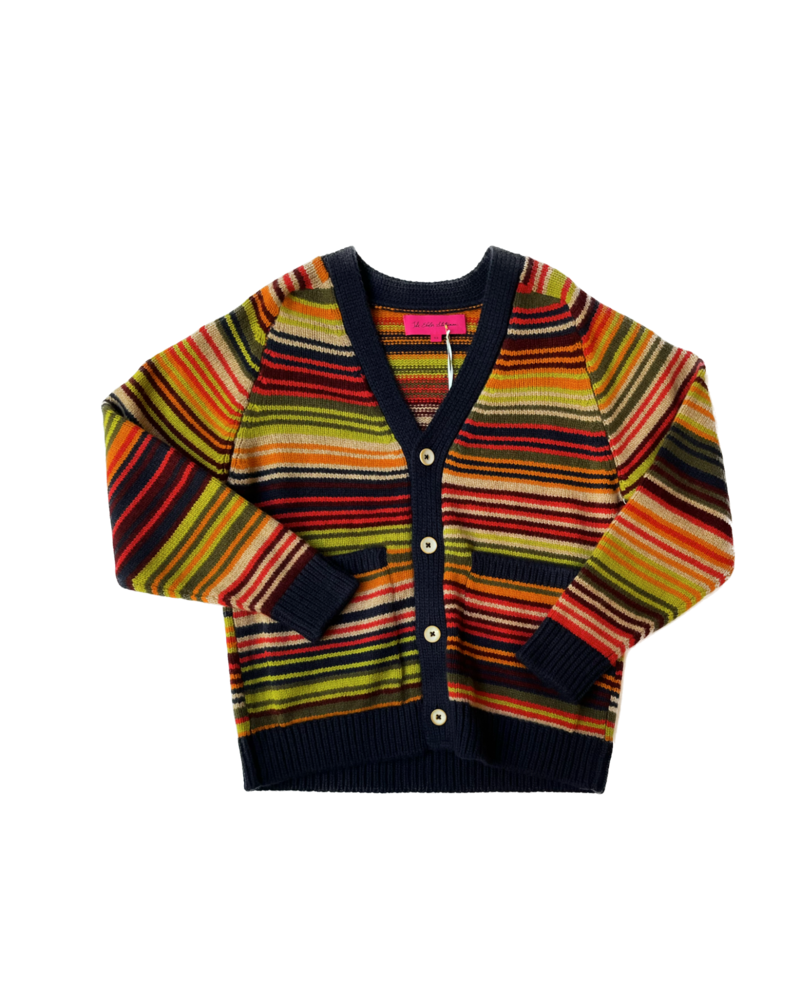 THE ELDER STATESMAN STRIPED VISTA CARDIGAN