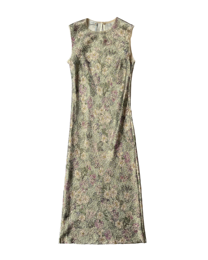 DRIES VAN NOTEN JACQUARD FLORAL PRINTED MIDI DRESS - Capitol