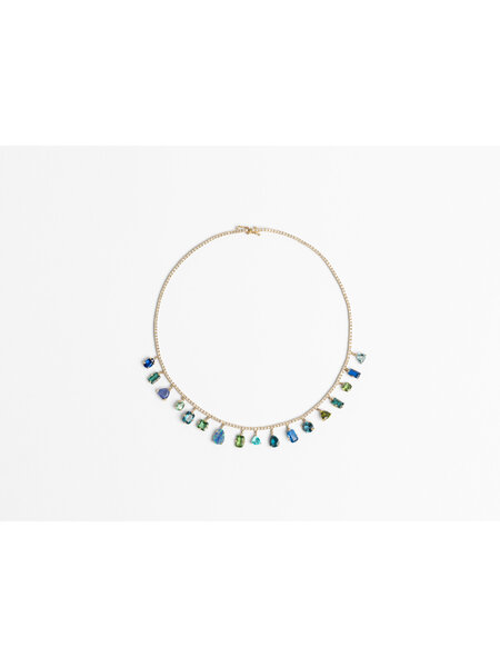 JACQUIE AICHE TURQUOISE THUNDERBIRD ON RAINBOW BEADED NECKLACE