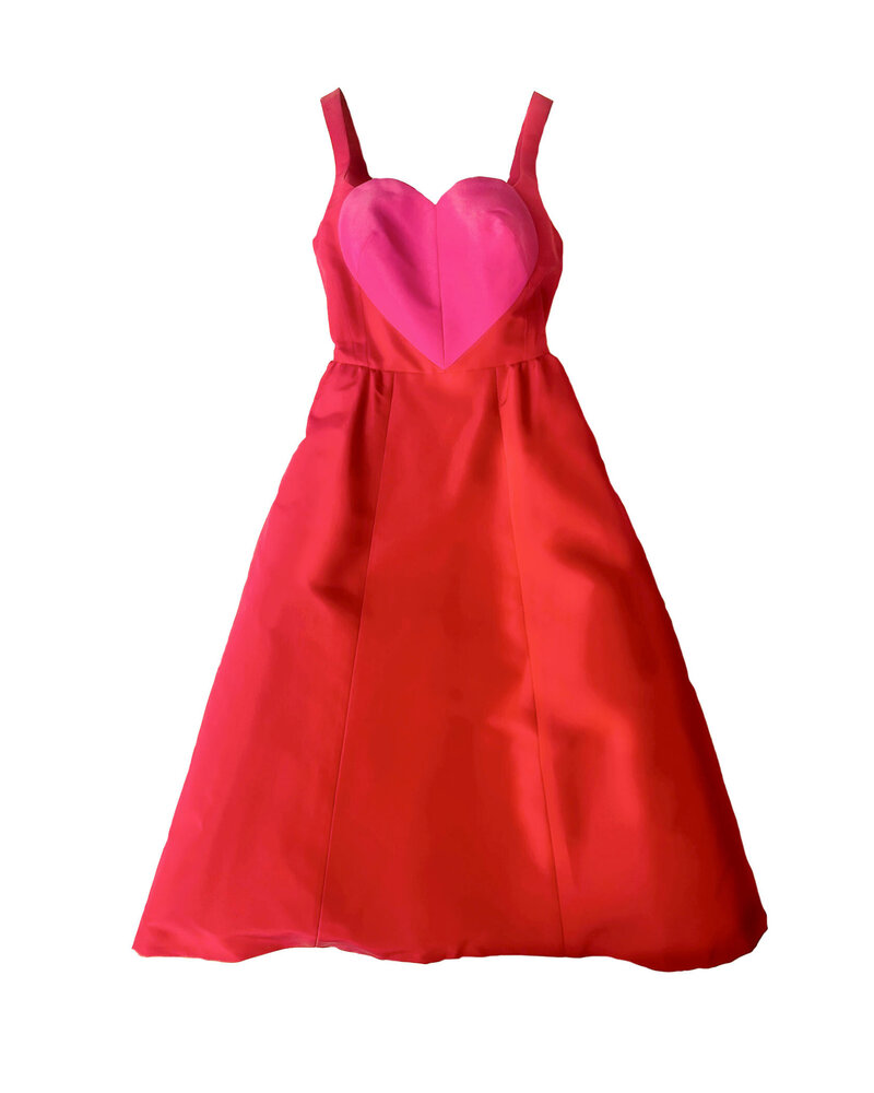 Red Asymmetric-hem draped crepe dress, Balenciaga