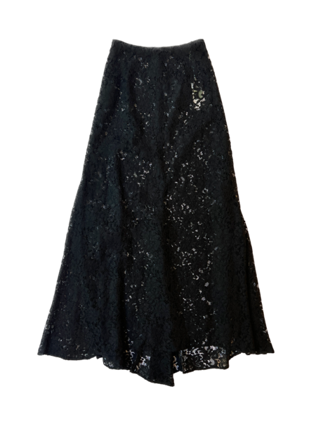 TRACY FEITH HIGHWAISTED SHEER MANTILLA SKIRT