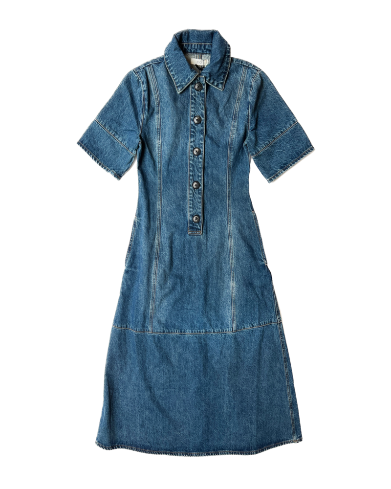 Denim Dress Half Dress with Embroideried ( Soft Denim Fabric Dress ) - –  Trendyfashionbysn