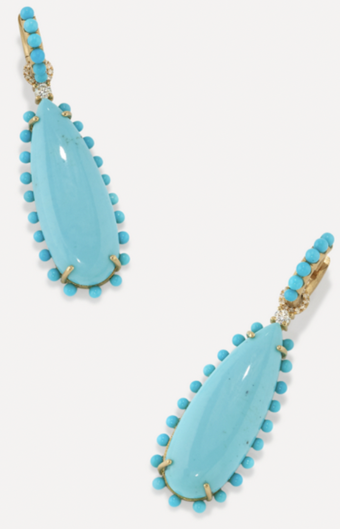 IRENE NEUWIRTH CAPITOL EXCLUSIVE TURQUOISE PEAR DROP EARRINGS