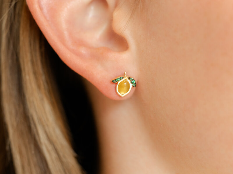 BRENT NEALE LEMON STUD EARRINGS