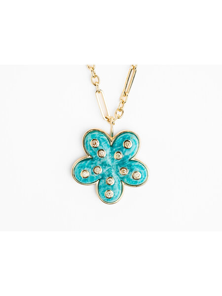 Turquoise and Diamond Flower Necklace – Jae's Jewelers