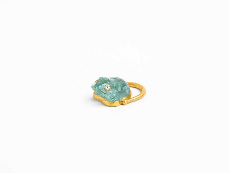 MUNNU THE GEM PALACE MUNNU THE GEM PALACE  AQUAMARINE  FROG RING