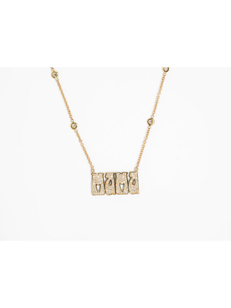 JACQUIE AICHE SMALL PAVE MAMA NECKLACE