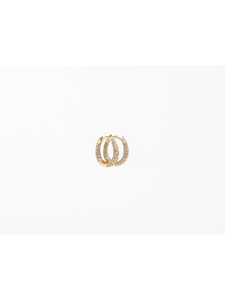 JACQUIE AICHE THREE ROW INSIDE OUT PAVE MINI HOOP EARRING