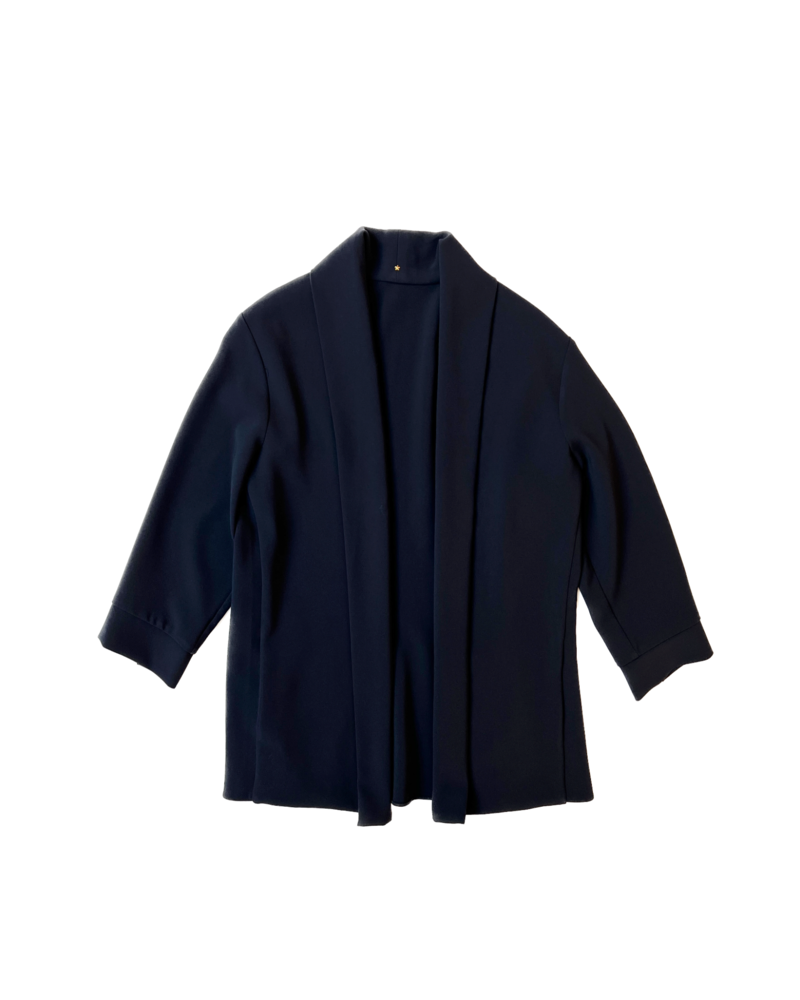 PETER COHEN COLLARED CREPE ROVE JACKET
