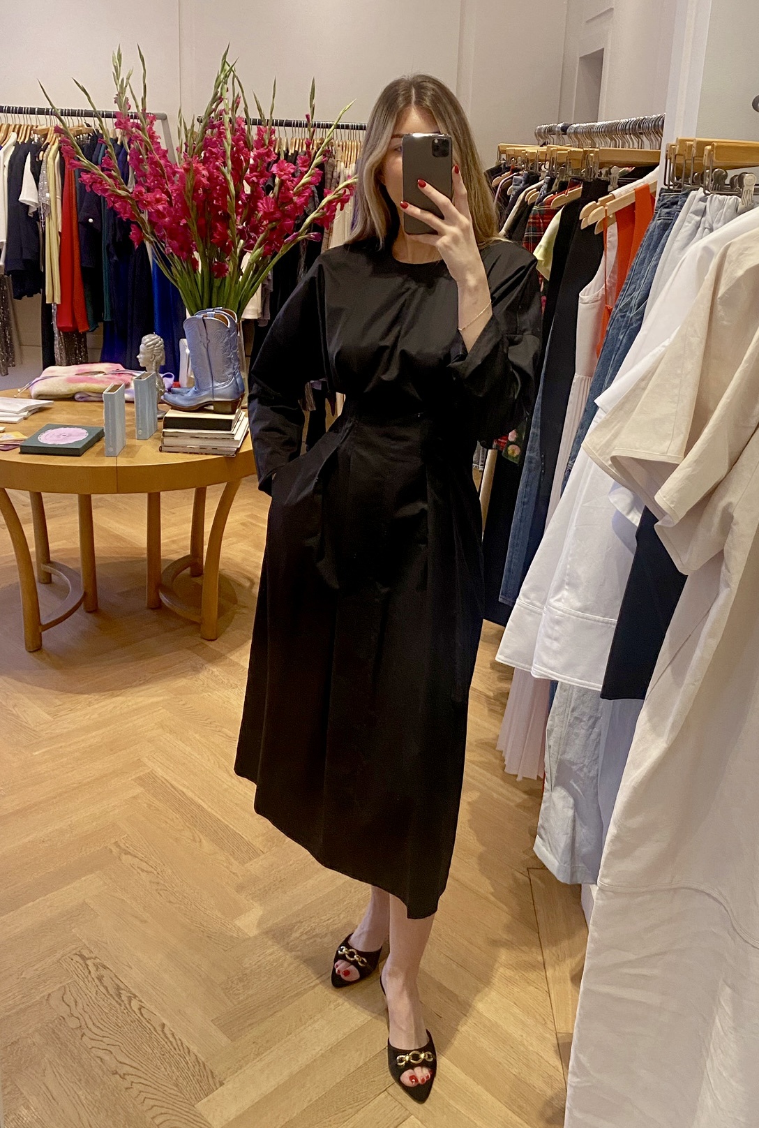 Cinched waist cheap midi dress