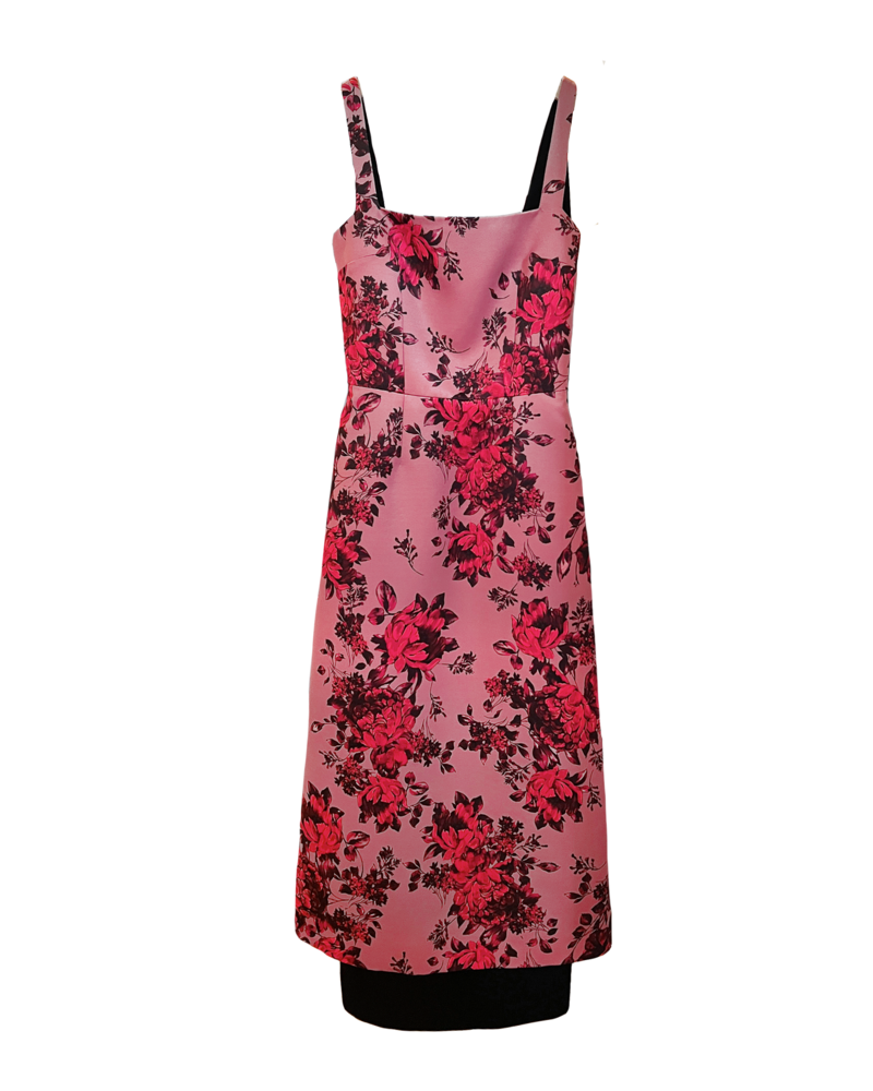 EMILIA WICKSTEAD TAFFETA FAILLE FLORAL COLUMN DRESS