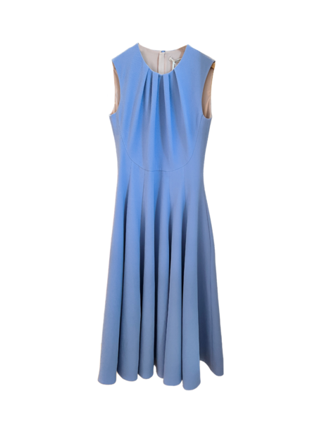 EMILIA WICKSTEAD DOUBLE CREPE GATHERED MIDI DRESS