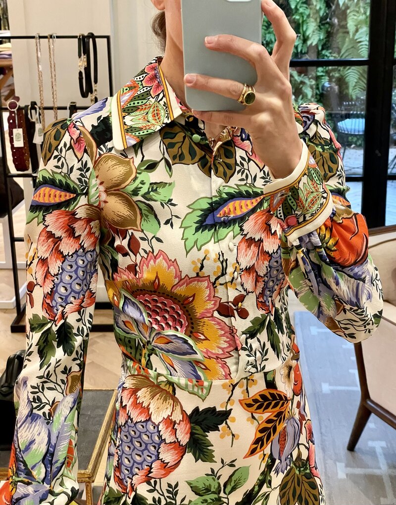 ETRO FLORAL PRINTED SHIRT DRESS