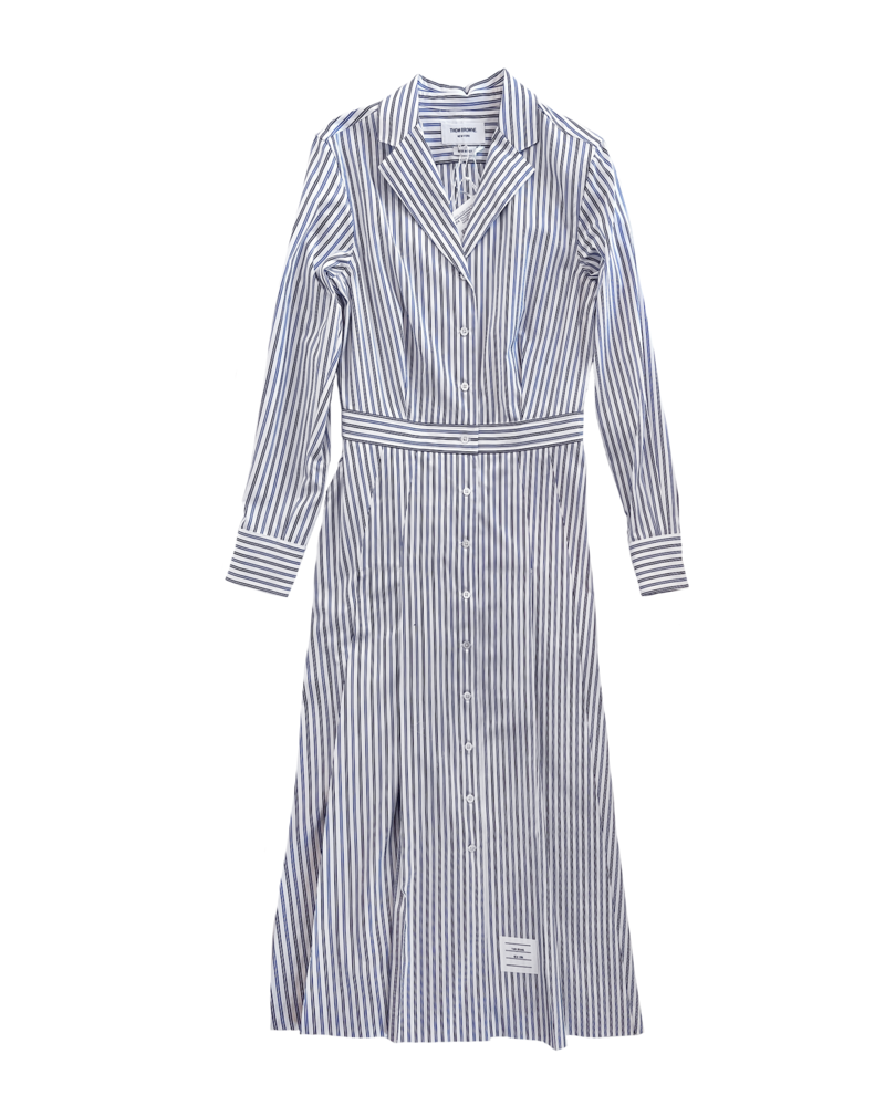 THOM BROWNE TRICOLOR STRIPE SHIRTDRESS