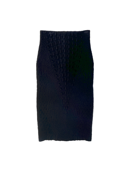 ALAIA CROCO KNIT PENCIL SKIRT