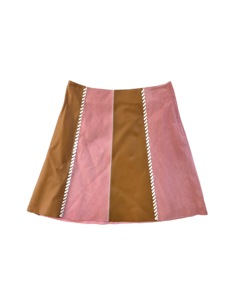 MARNI LEATHER AND SUEDE MINI SKIRT