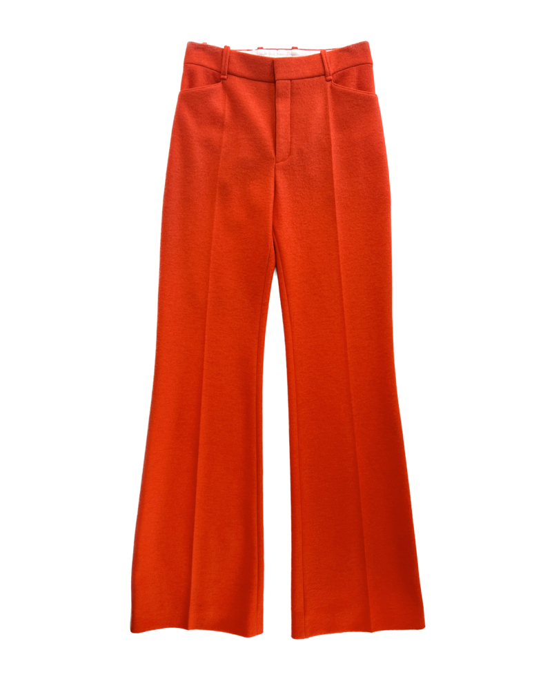 Patou side-buttoned tapered trousers - Orange
