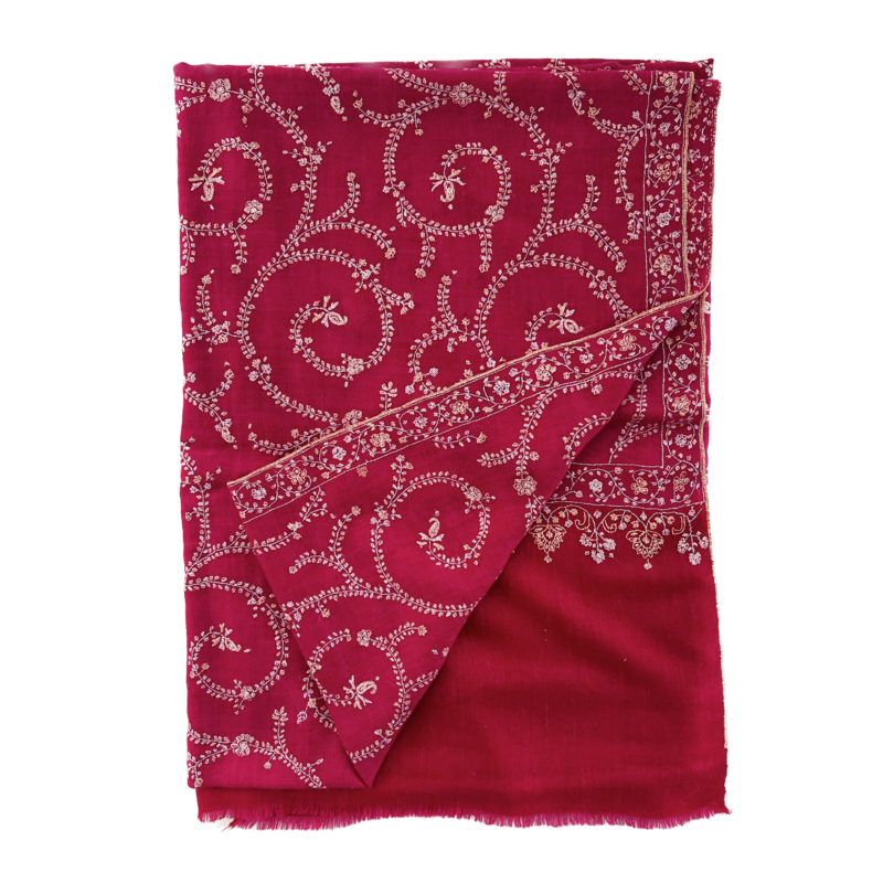 YASER SWIRL EMBROIDERED SHAWL