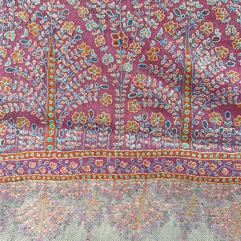 YASER INTRICATE PAISLEY EMBROIDERED SHAWL