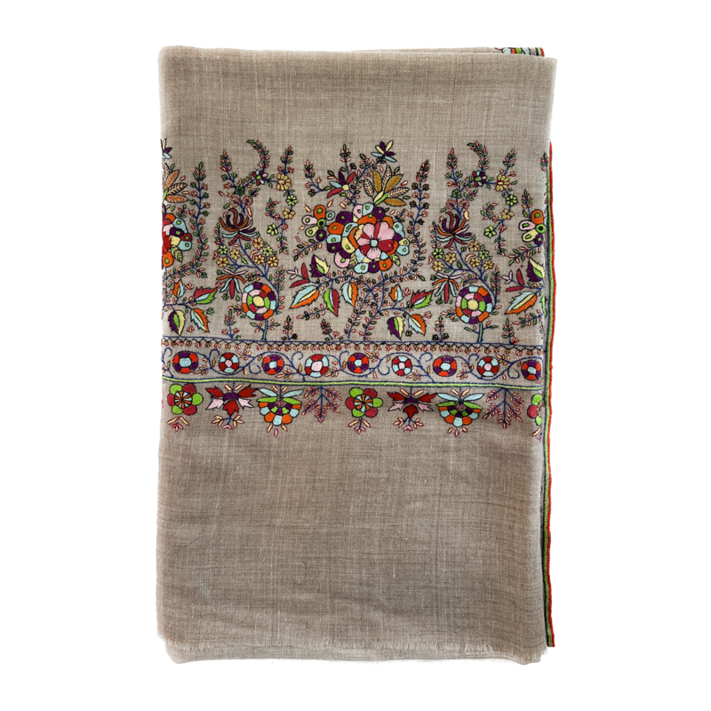 YASER INTRICATE BORDER EMBROIDERED SHAWL