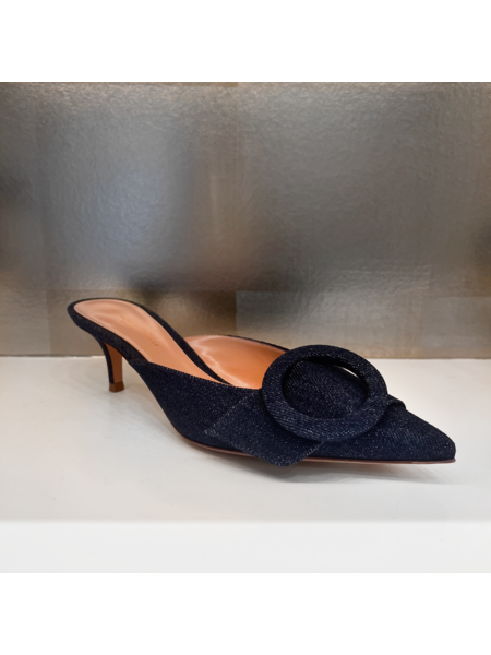 GIANVITO ROSSI DENIM KITTEN HEEL