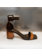 PIERRE HARDY LEATHER STRIPE BLOCK HEEL SANDAL