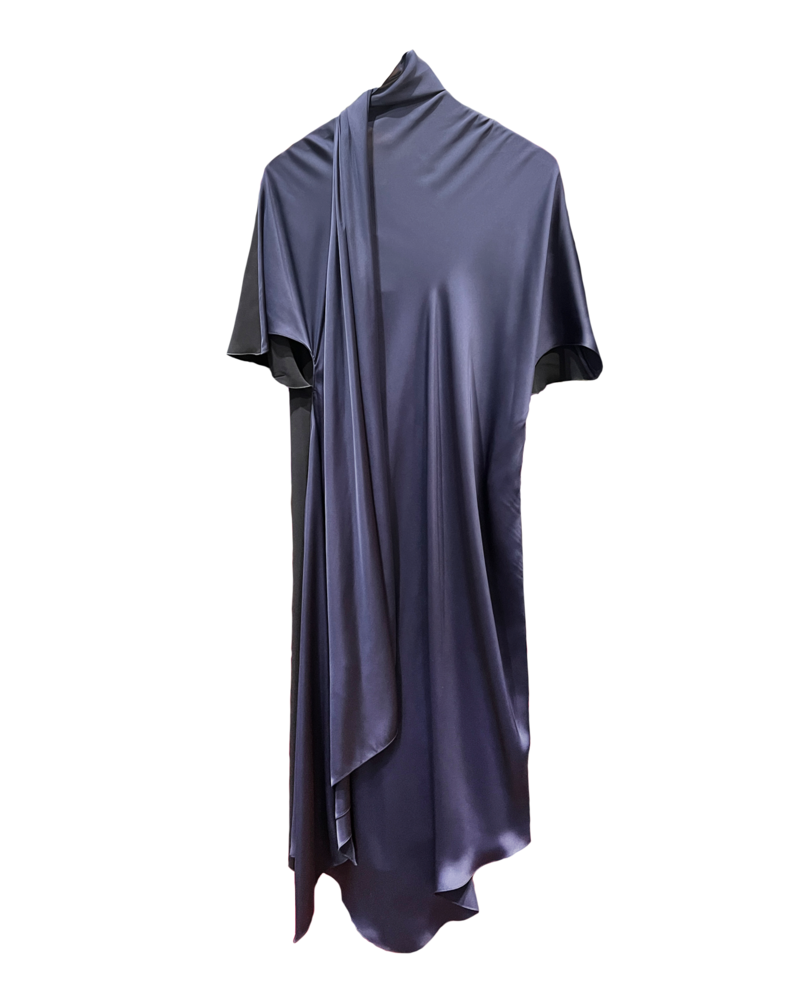 MAISON RABIH KAYROUZ CHARMEUSE ASYMMETRICAL MIDI DRESS