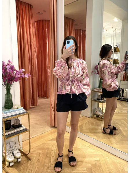 GIAMBATTISTA VALLI COTTON POPLIN PEPLUM BLOUSE