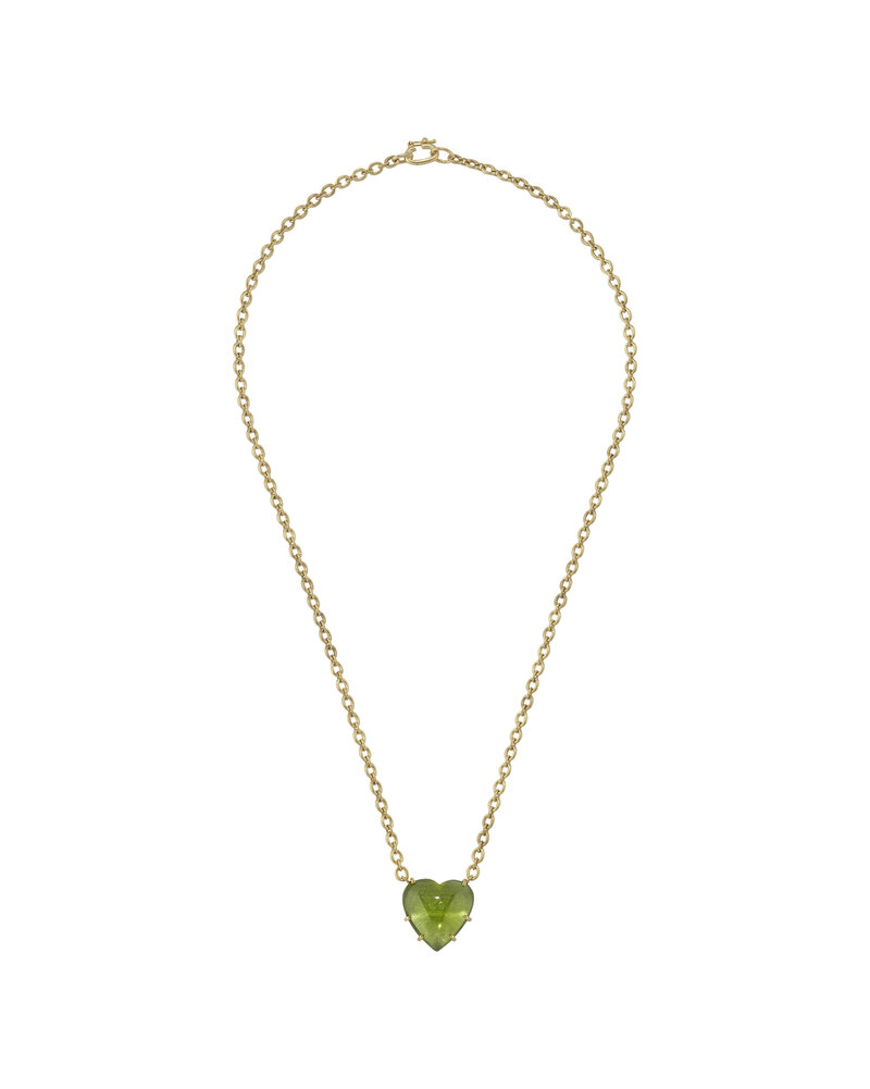 ONE OF A KIND PERIDOT  HEART SHAPED NECKLACE