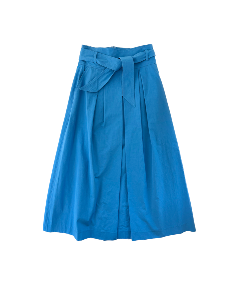 MARTIN GRANT COTTON A-LINE SKIRT WITH BELT