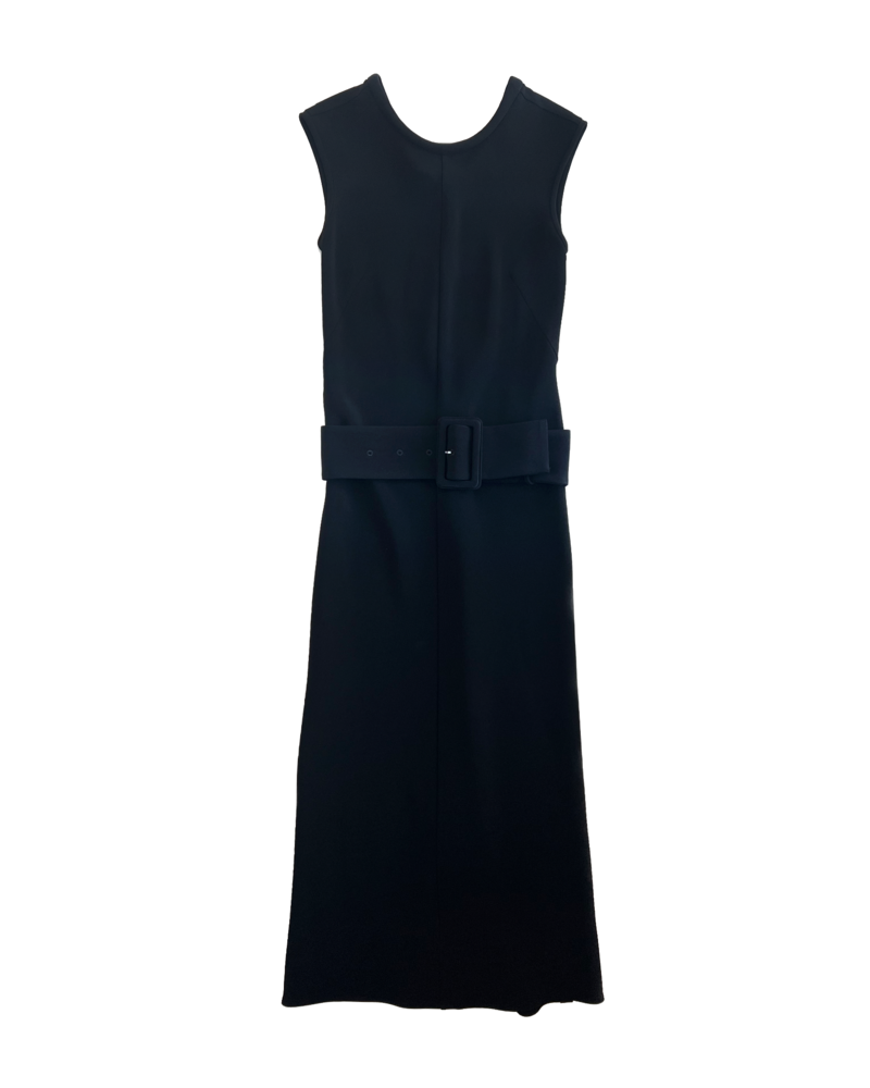 ANOTHER TOMORROW BIAS BELTED MIDI DRESS