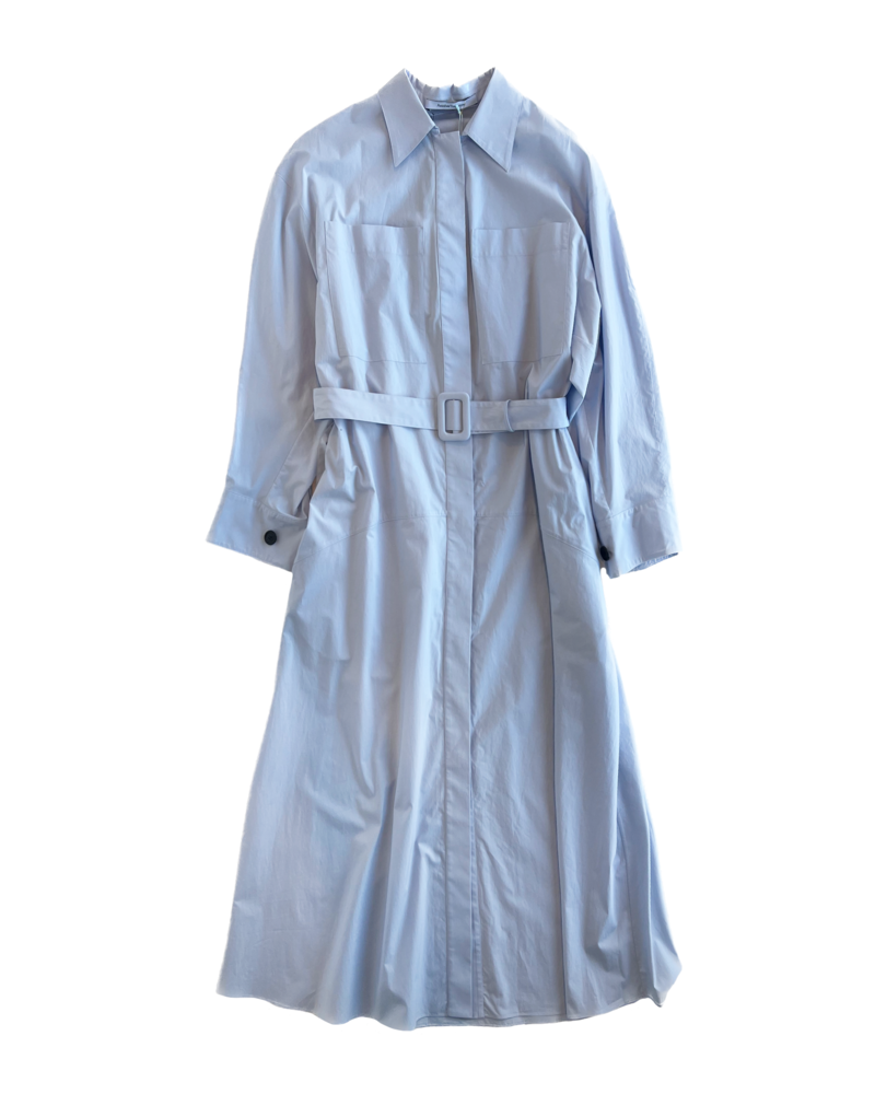 ANOTHER TOMORROW BELTED SHIRTDRESS