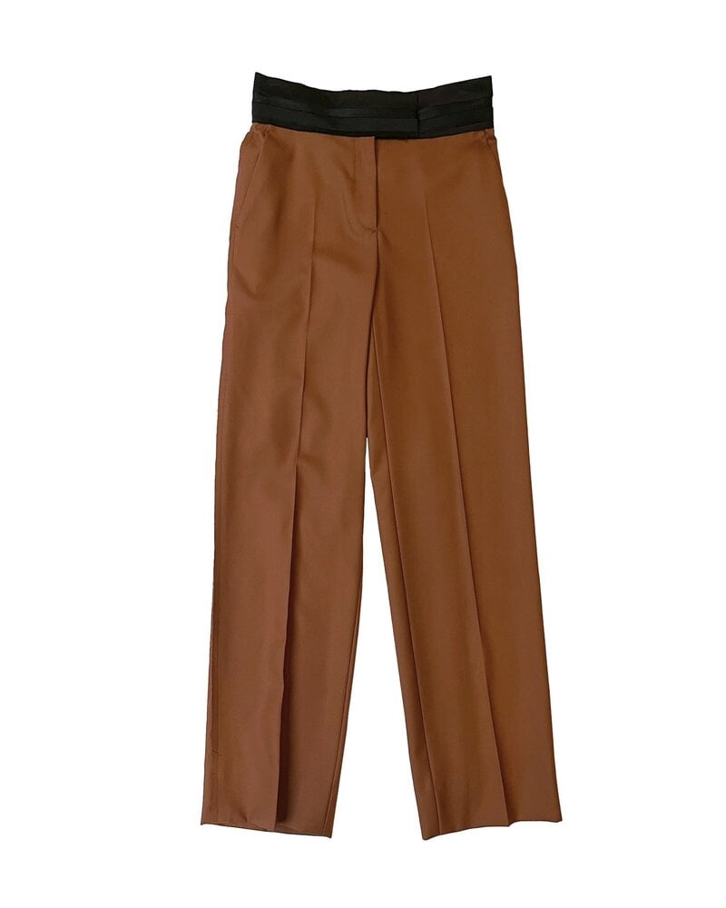 MARINA MOSCONE RELAXED TROUSER WITH RAW EDGE DETAIL