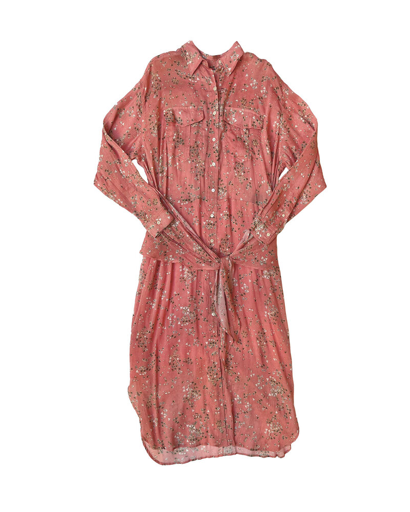 ISABEL MARANT PRINTED KNOTTED WAIST ANESY DRESS