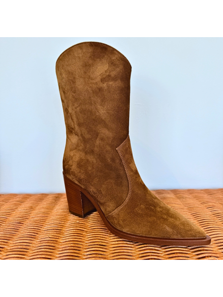 GIANVITO ROSSI SUEDE HEELED WESTERN BOOT