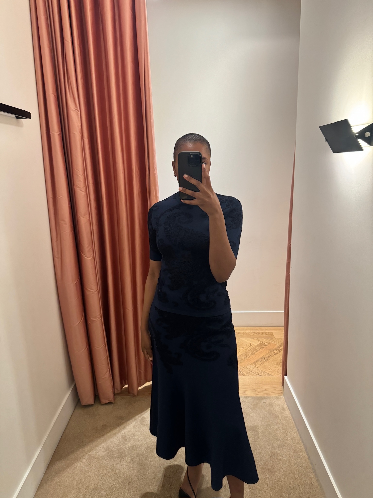ETRO HIGH WAISTED KNIT EMBROIDERED MIDI SKIRT Capitol
