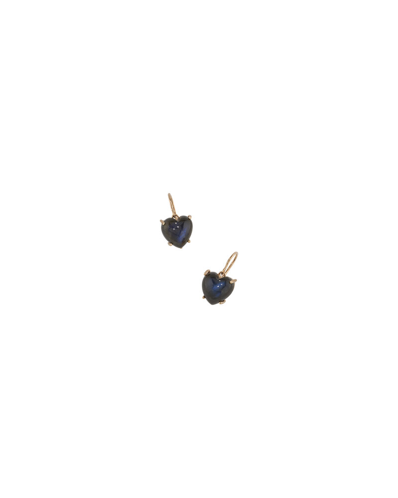 IRENE NEUWIRTH CABOCHON  LABRADORITE HEART EARRINGS