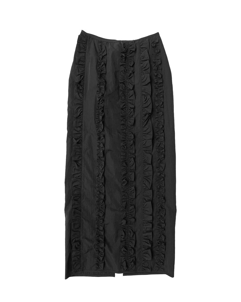 CECILIE BAHNSEN RECYCLED TAFFETA OCEAN COLUMN SKIRT