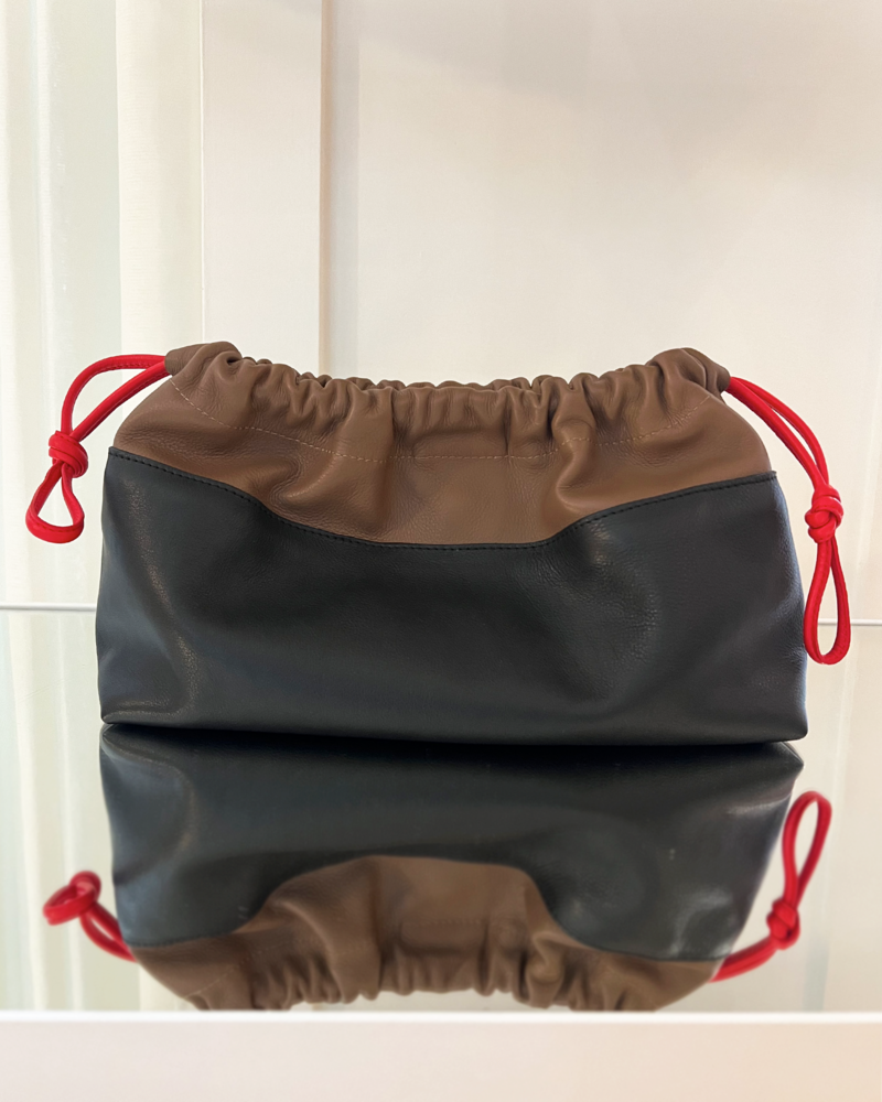 PIERRE HARDY LEATHER TWIN CINCHED CLUTCH