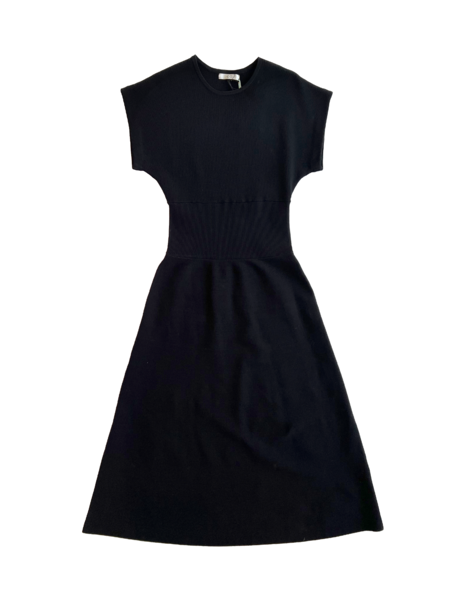 CO VISCOSE RIBBED MIDI DRESS