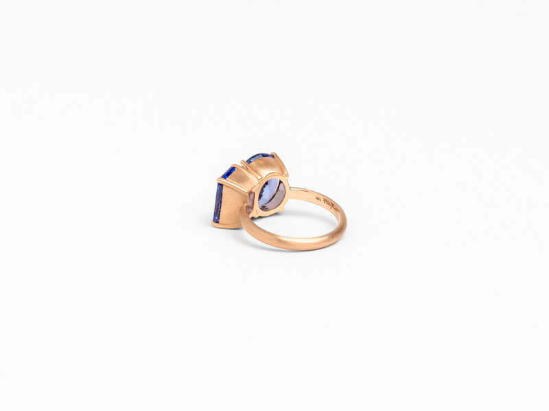 IRENE NEUWIRTH DOUBLE STONE TANZANITE RING